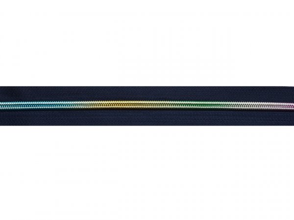 Duhový zip spirálový šíře 5 mm metráž modrá tmavá