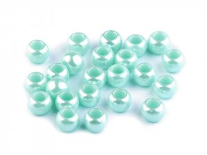Plastové perly s velkým průvlekem 6x8 mm