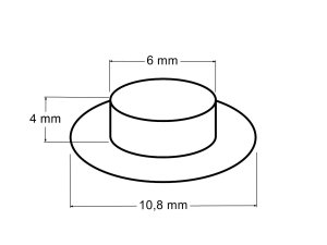 Průchodky s podložkou vnitřní Ø6 mm / vnější Ø10,8 mm s mřížkou