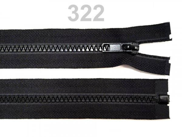 Kostěný zip šíře 5 mm délka 70 cm (bundový) černý