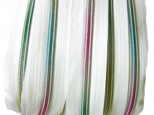 Duhový zip spirálový šíře 5 mm bílá metráž