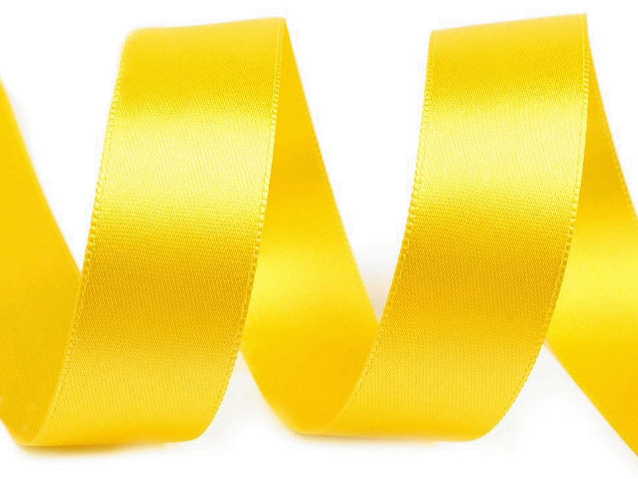 Atlasová stuha oboulící šíře 24 mm, barva 207 žlutá
