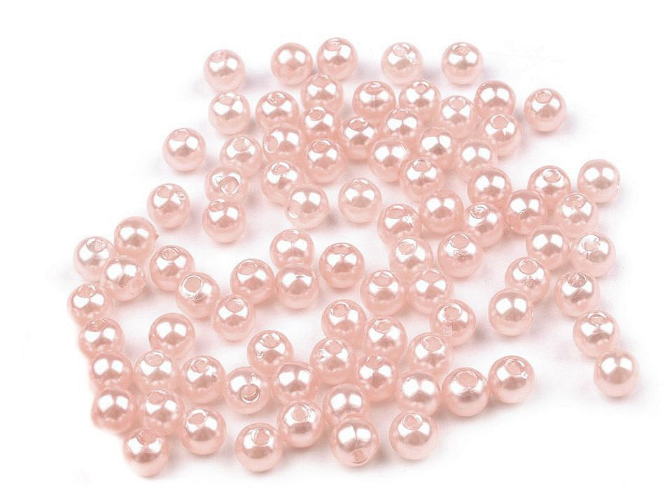 Plastové voskové korálky / perly Glance Ø5 mm, barva F41 růžová prášková