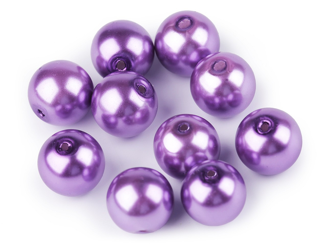 Skleněné voskové perly Ø10 mm, barva 45B fialová sv.