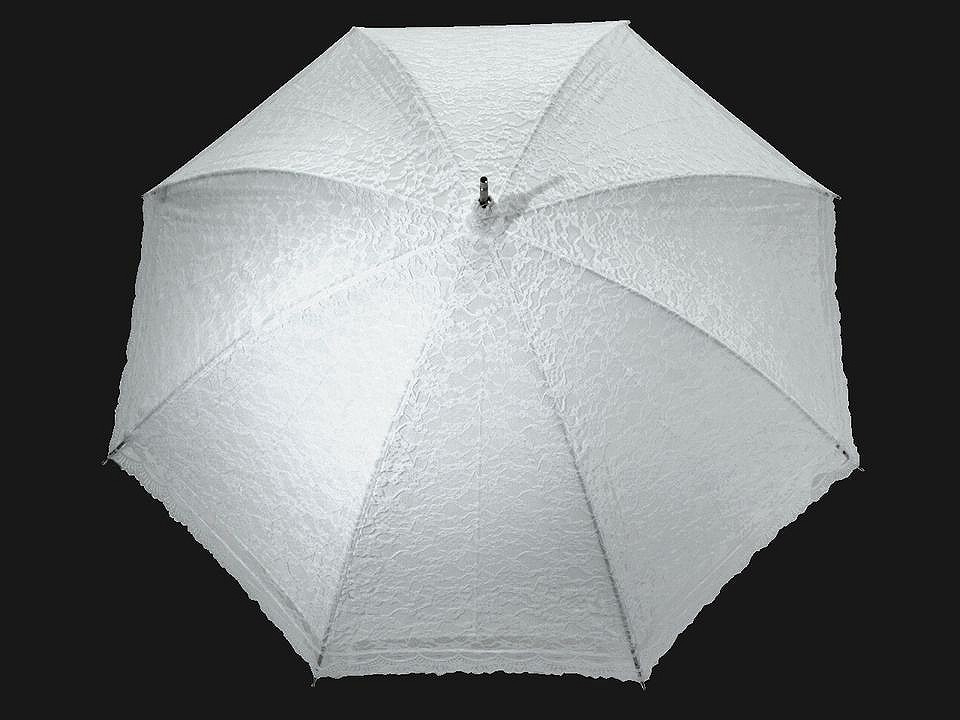 Fotografie Dámský deštník krajkový, barva 1 bílá