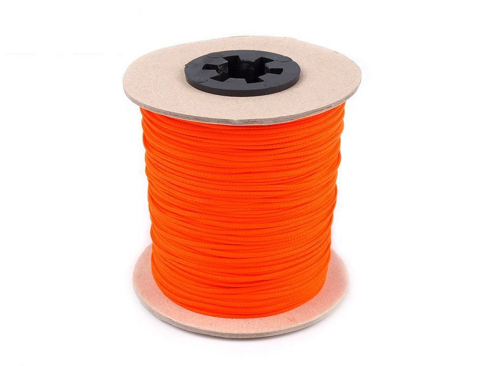 Oděvní šňůra PES Ø1,5 mm, barva 2127 oranžová mrkvová neon