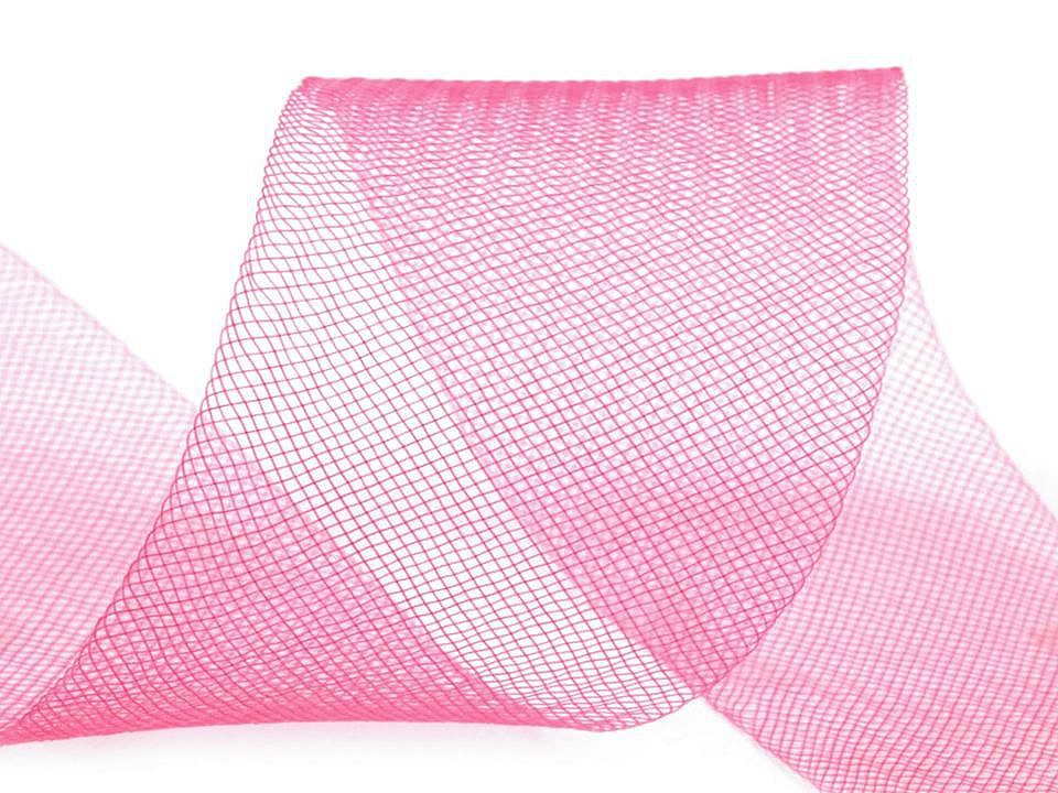 Modistická krinolína na vyztužení šatů a výrobu fascinátorů šíře 4,5 cm, barva 3 (CC04) růžová střední