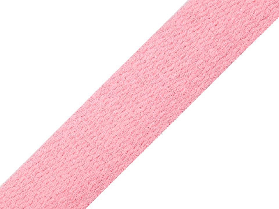 Bavlněný popruh šíře 25 mm, barva 2 růžová sv.
