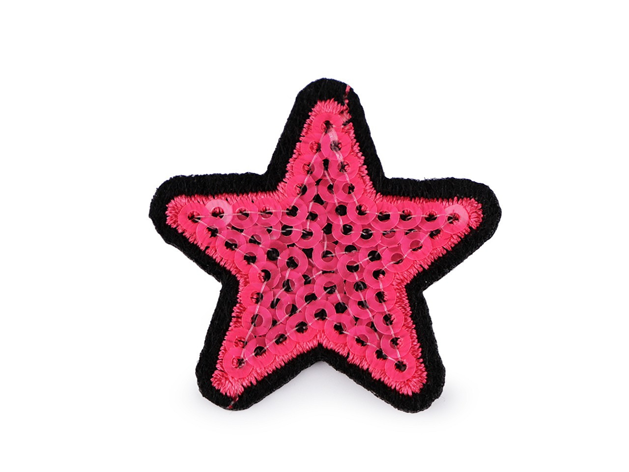 Nažehlovačka hvězda s flitry, barva 24 pink