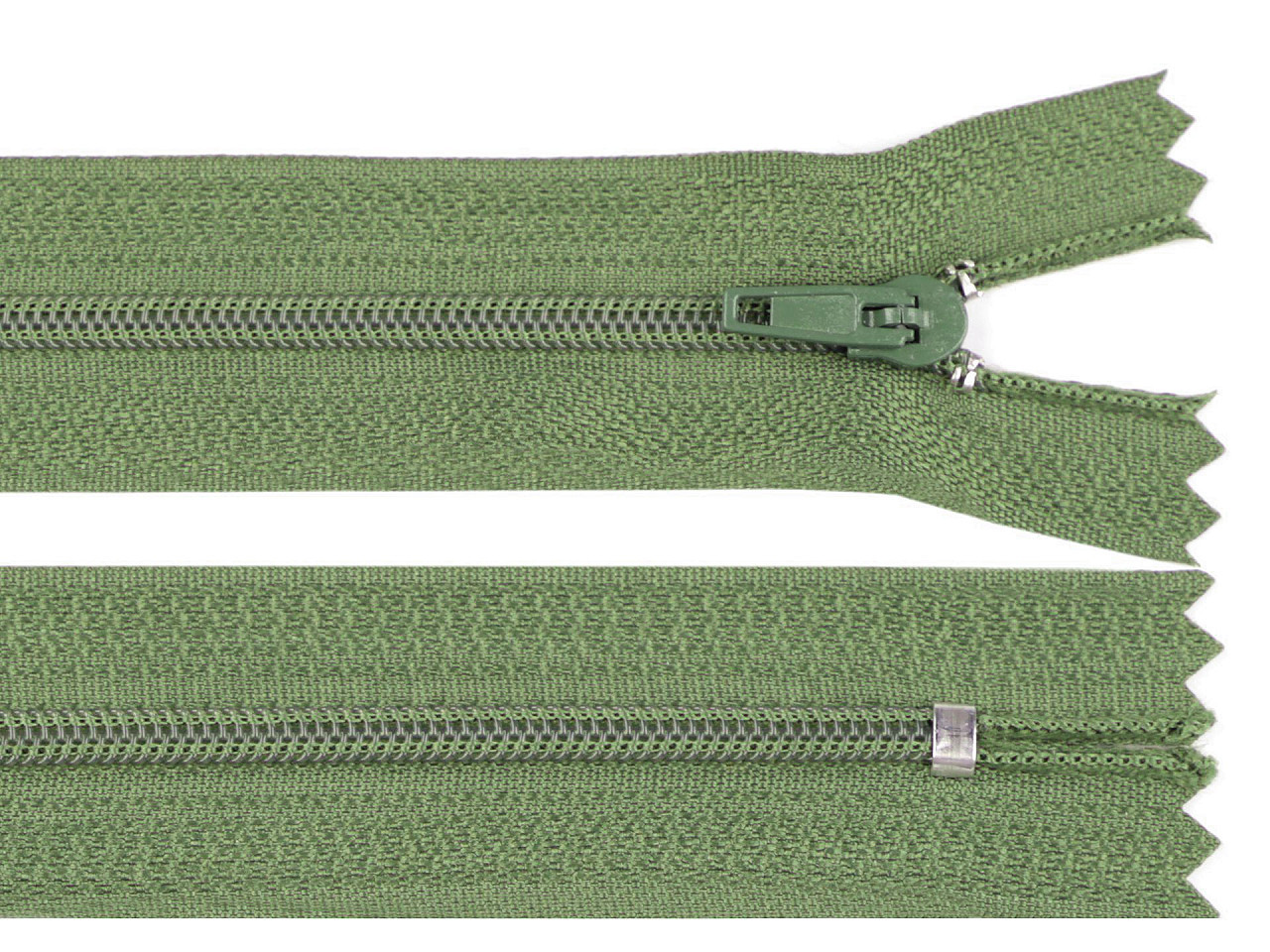 Spirálový zip šíře 3 mm délka 35 cm pinlock, barva 265 zelená lahvová