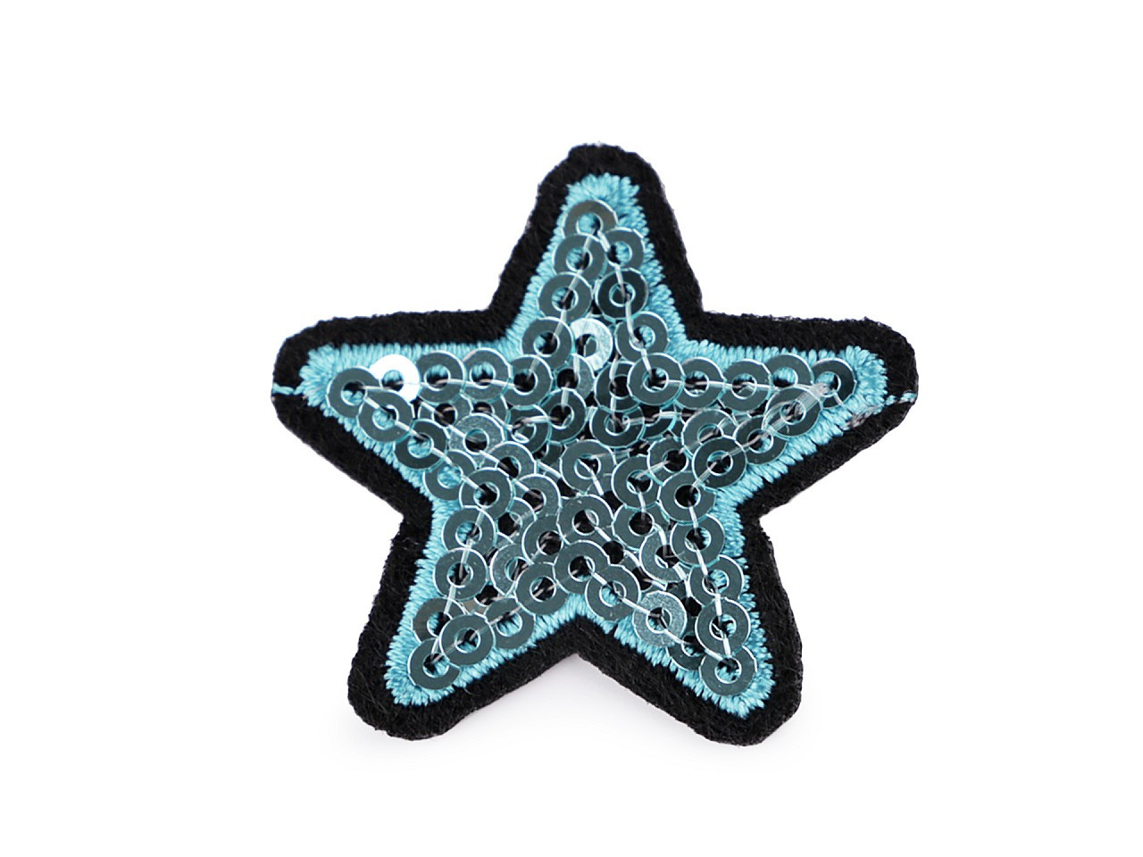 Fotografie Nažehlovačka hvězda s flitry, barva 26 modrá světlá