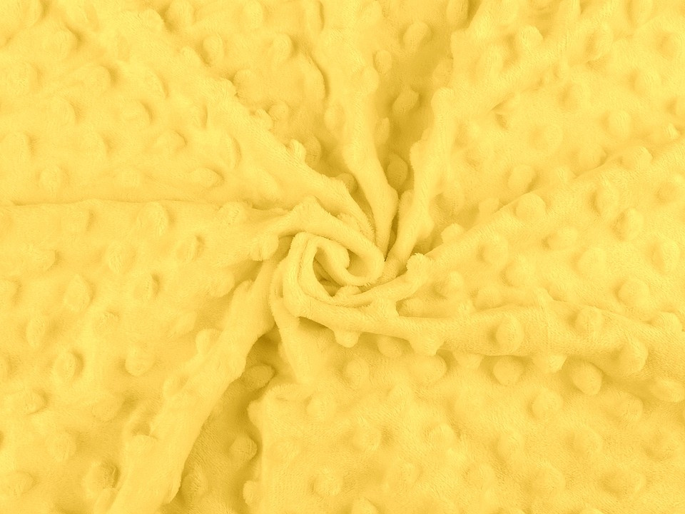 Minky s 3D puntíky SAN, barva 13 (82) žlutá světlá
