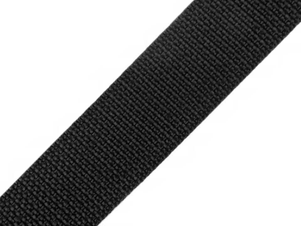 Popruh polypropylénový šíře 30 mm, barva 02 černá