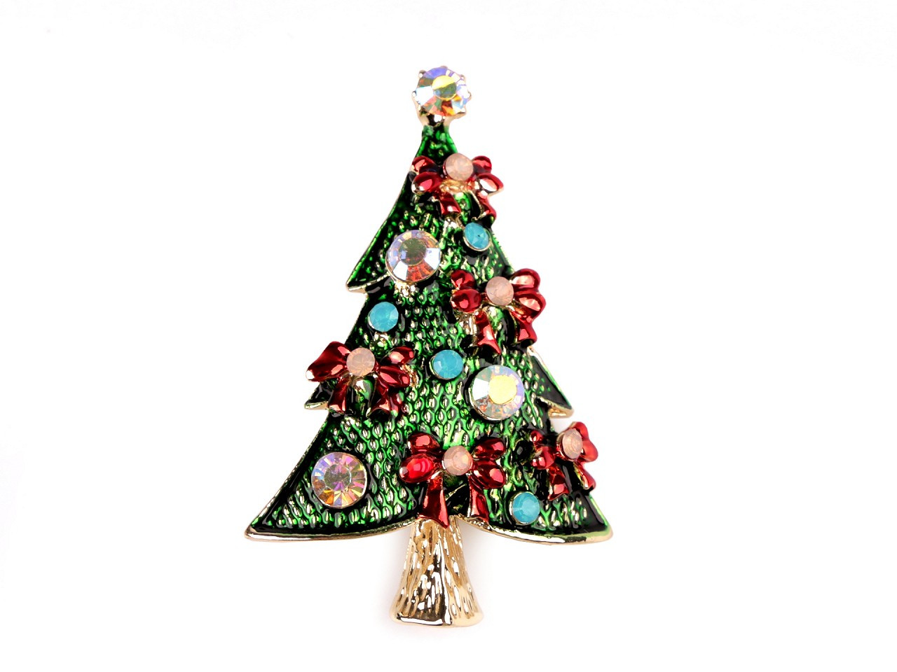 Brož vánoční stromeček, barva 2 zelená
