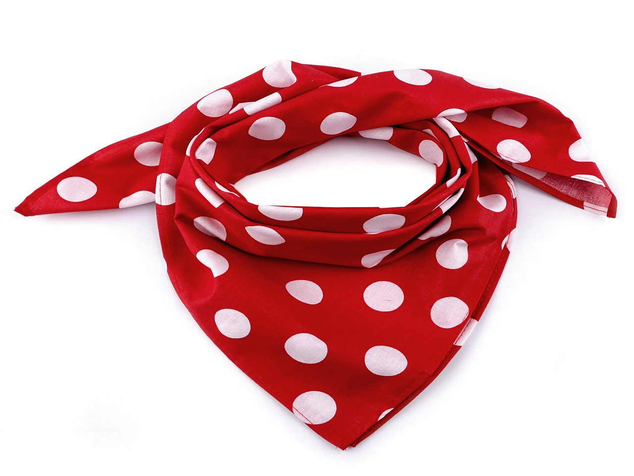 Bavlněný šátek s puntíky 65x65 cm, barva 56 (114) červená