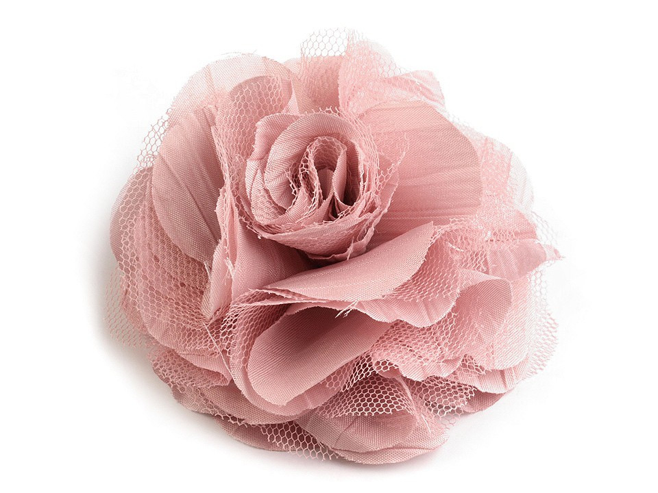 Brož / ozdoba růže Ø9 cm, barva 7 růžová stř.