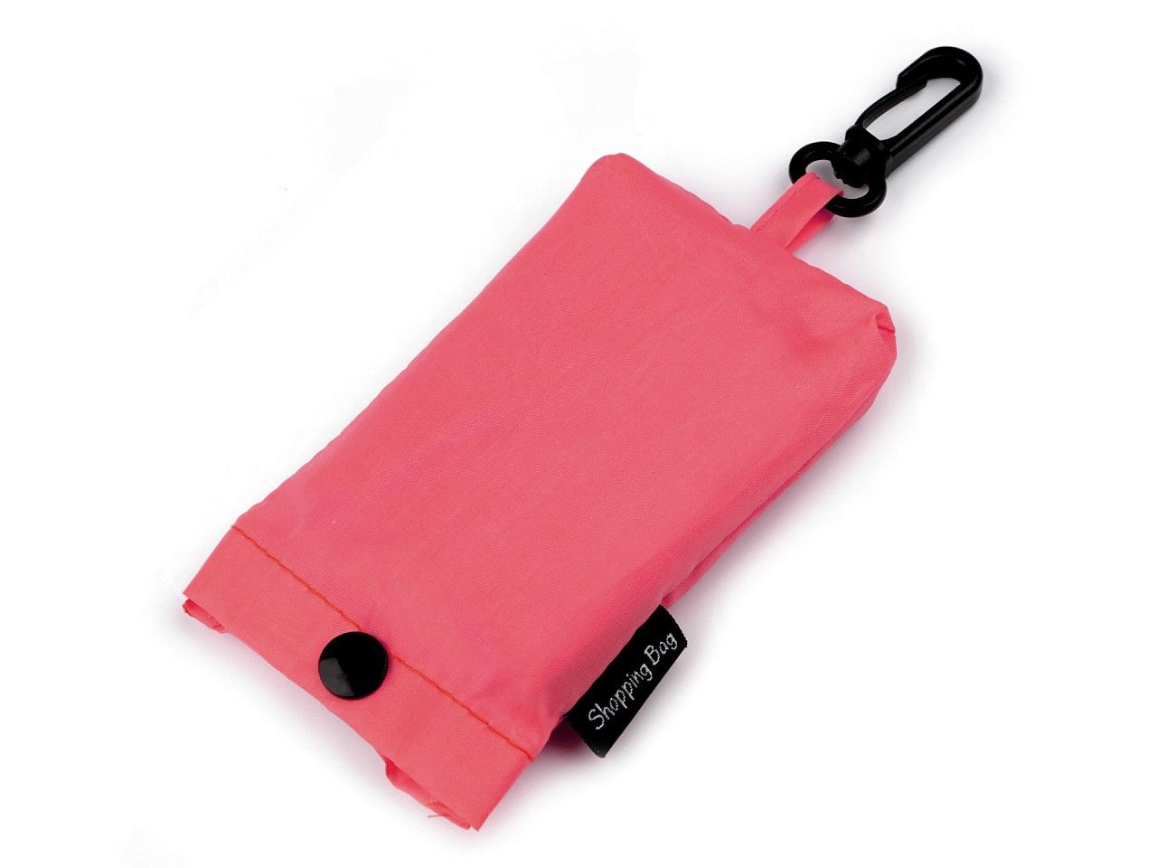 Skládací nákupní taška v obalu s karabinou 38x44 cm, barva 11 růžová korálová