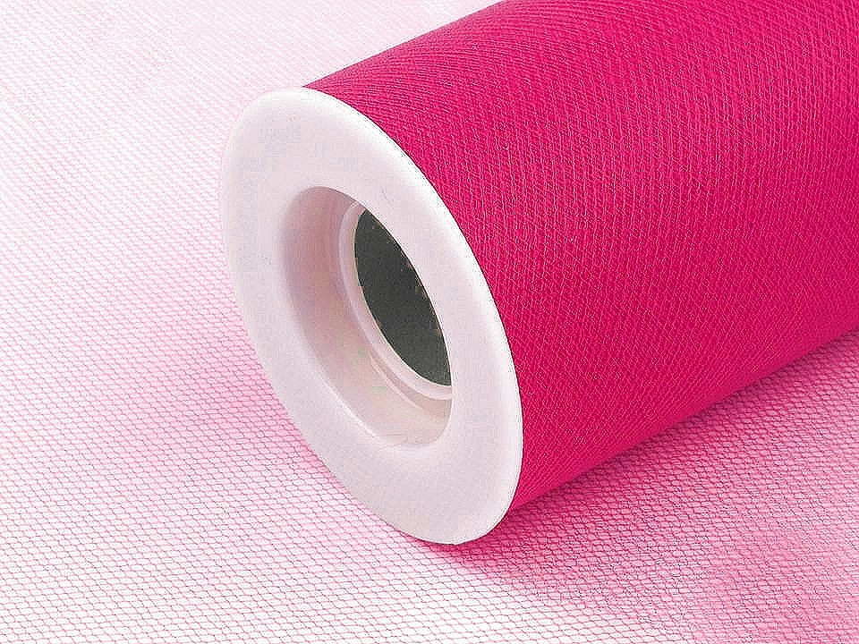 Tyl / stuha dekorační šíře 15 cm, barva 16 růžová pink