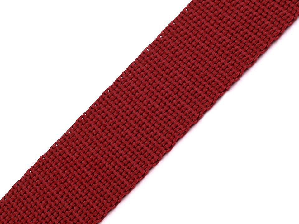 Popruh polypropylénový šíře 30 mm, barva 34 bordó sv.