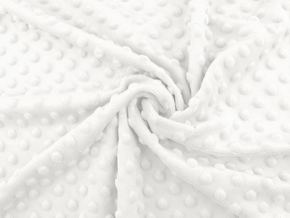 Minky s 3D puntíky SAN, barva 1 (12) Off White