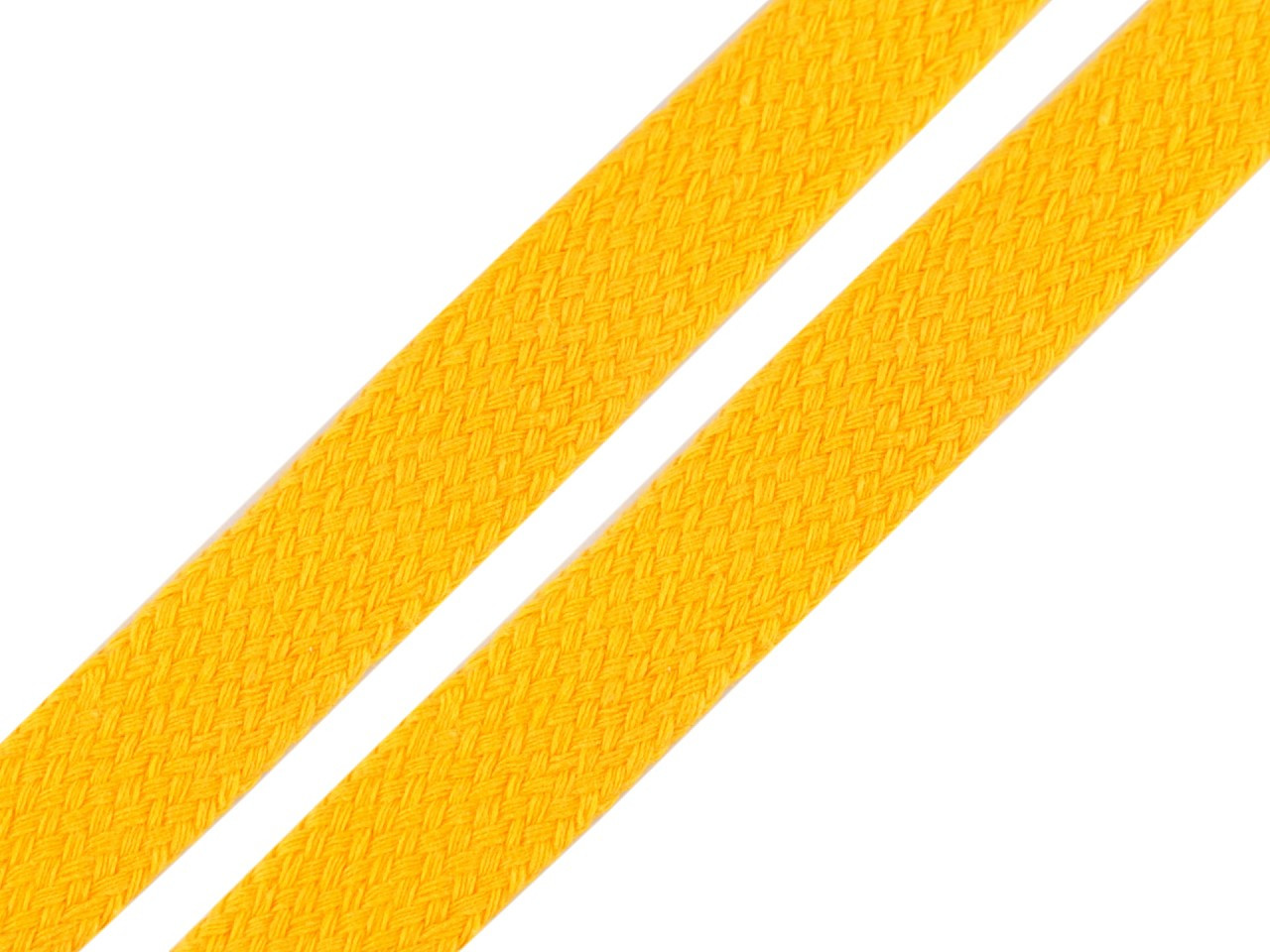 Oděvní šňůra plochá / dutinka šíře 11-15 mm, barva 10 žlutá