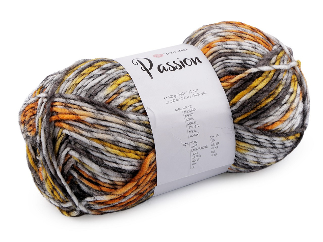 Pletací příze Passion 100 g, barva 3 (1251) oranžová