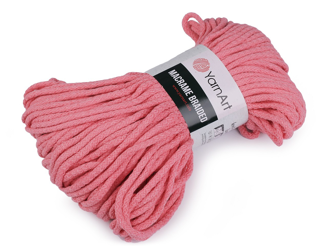 Pletací příze Macrame Braided 250 g, barva 3 (762) růžová