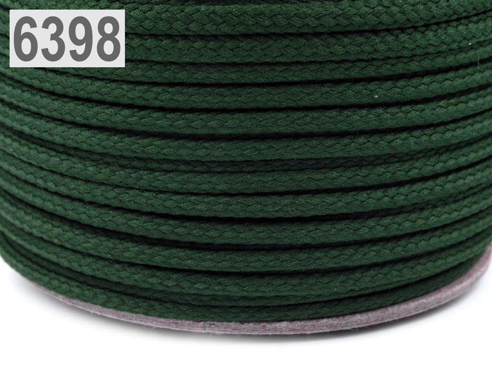 Oděvní šňůra PES Ø2 mm, barva 6398 zelená lesní