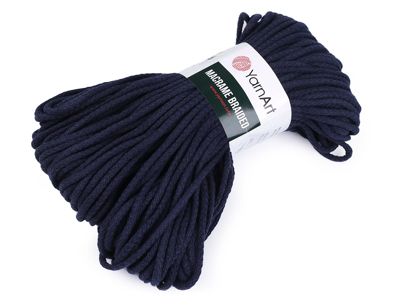 Pletací příze Macrame Braided 250 g, barva 9 (784) modrá tmavá