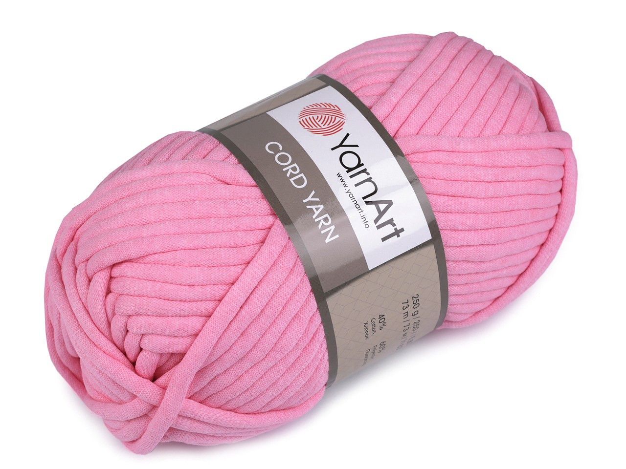 Pletací příze Cord Yarn 250 g, barva 11 (123) růžová sv.