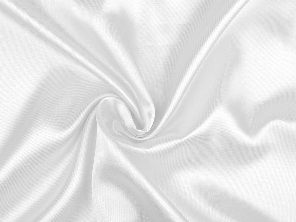 Satén elastický metráž, barva 1 (20) bílá