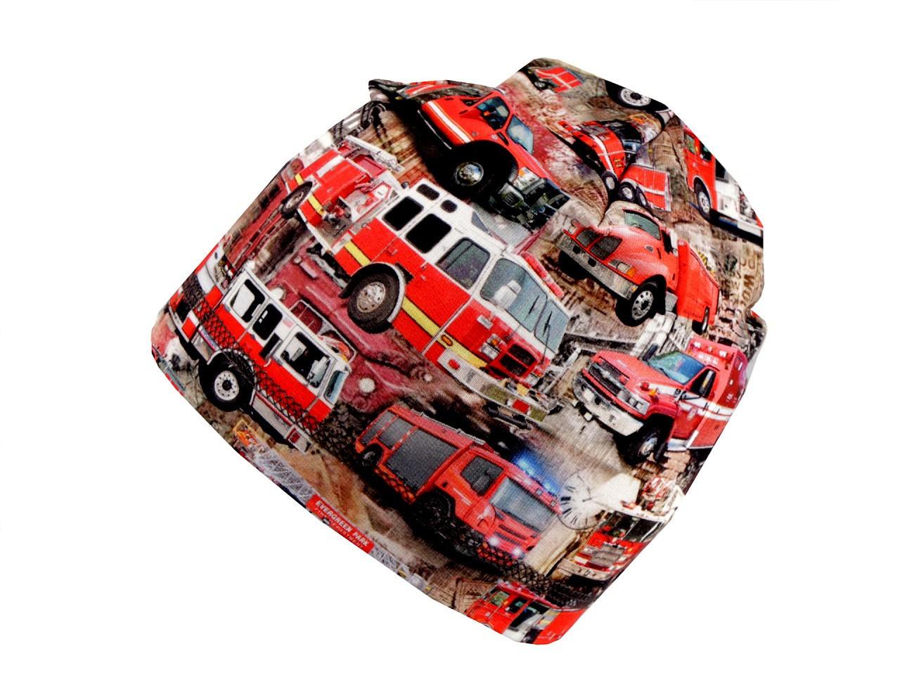 Dětská bavlněná čepice na jaro a podzim, barva 1 červená hasiči
