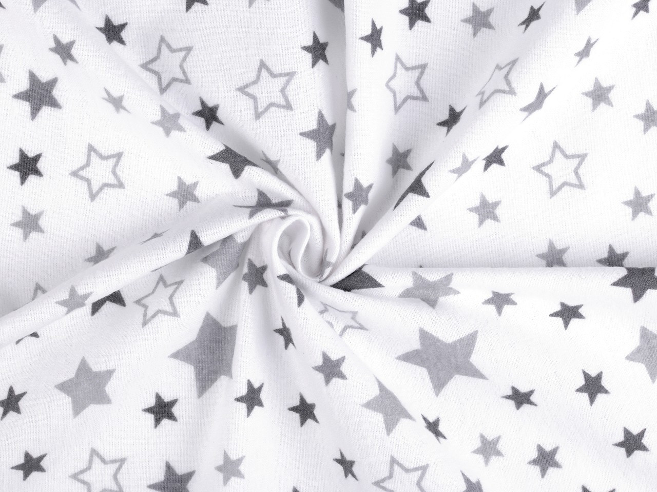 Bavlněný flanel hvězdy, barva 3 (367) bílá šedá