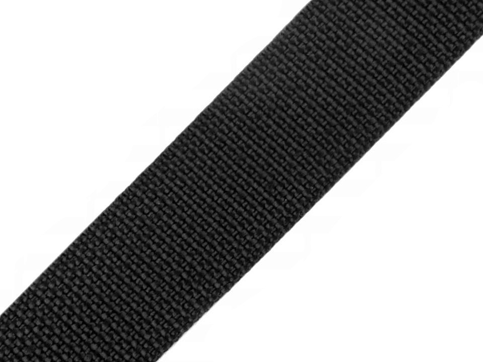 Popruh polypropylénový šíře 30 mm černý POL, barva Černá
