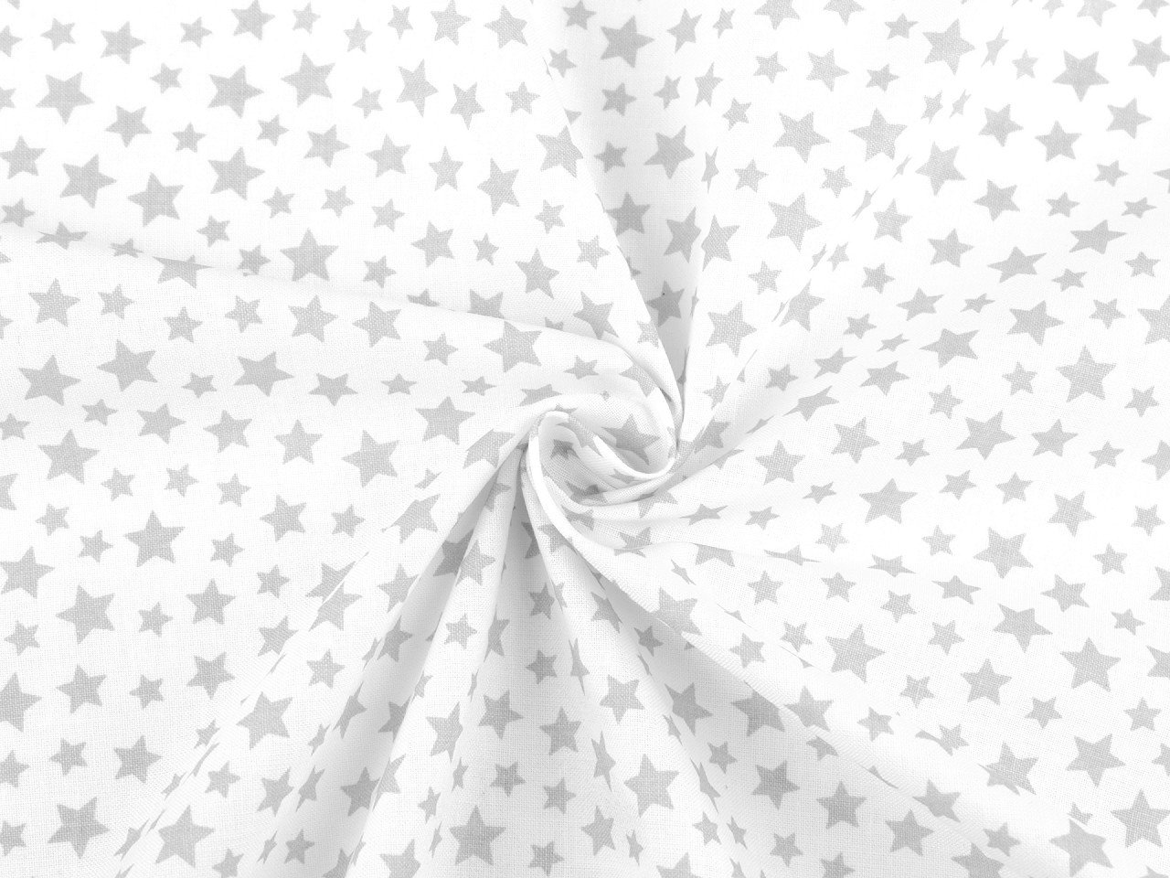 Bavlněná látka / plátno hvězdy, barva 1 (360) bílá