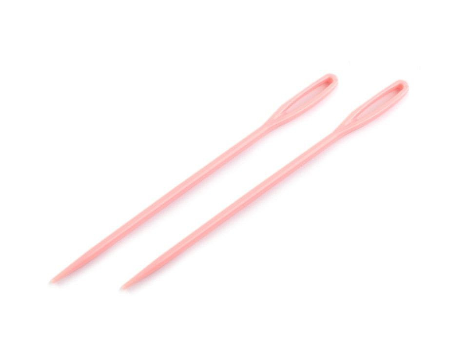 Plastové jehly délka 75 mm tupé, barva 7 růžová sv.