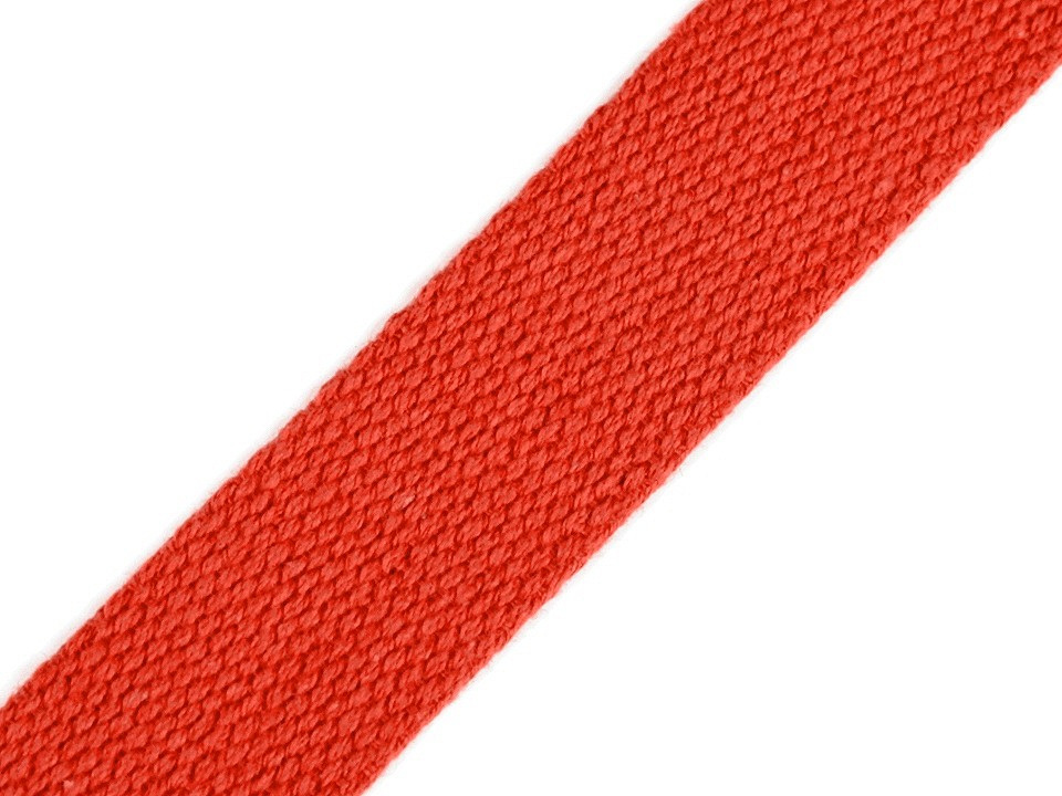 Bavlněný popruh šíře 25 mm, barva 4 oranžová mrkvová