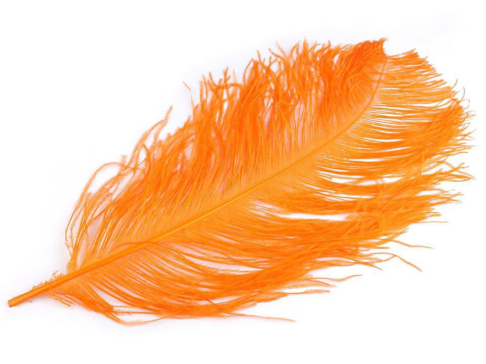 Pštrosí peří délka 60 cm, barva 8 oranžová dýňová