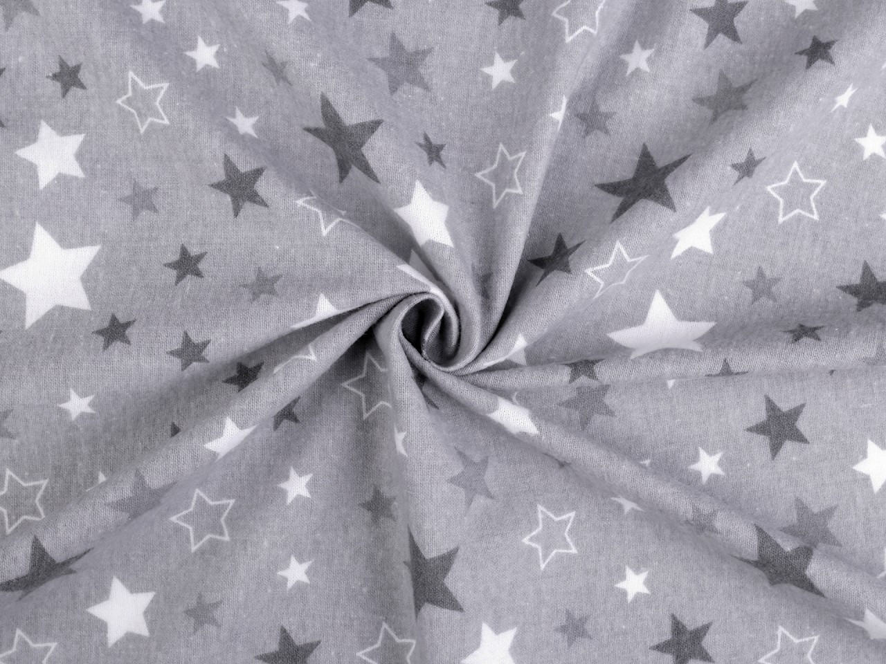 Bavlněný flanel hvězdy, barva 2 (366) šedá