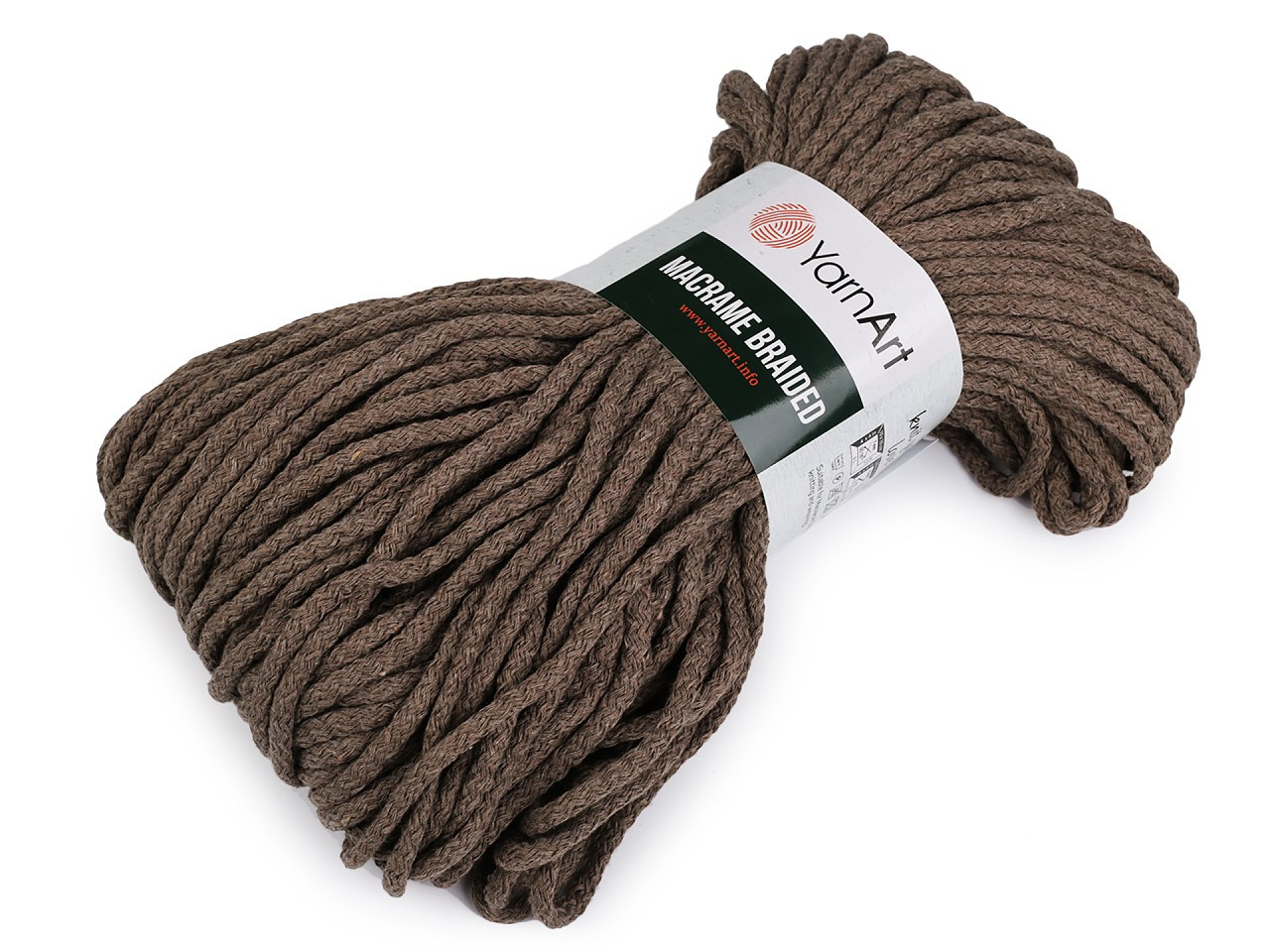 Pletací příze Macrame Braided 250 g, barva 11 (791) hnědá