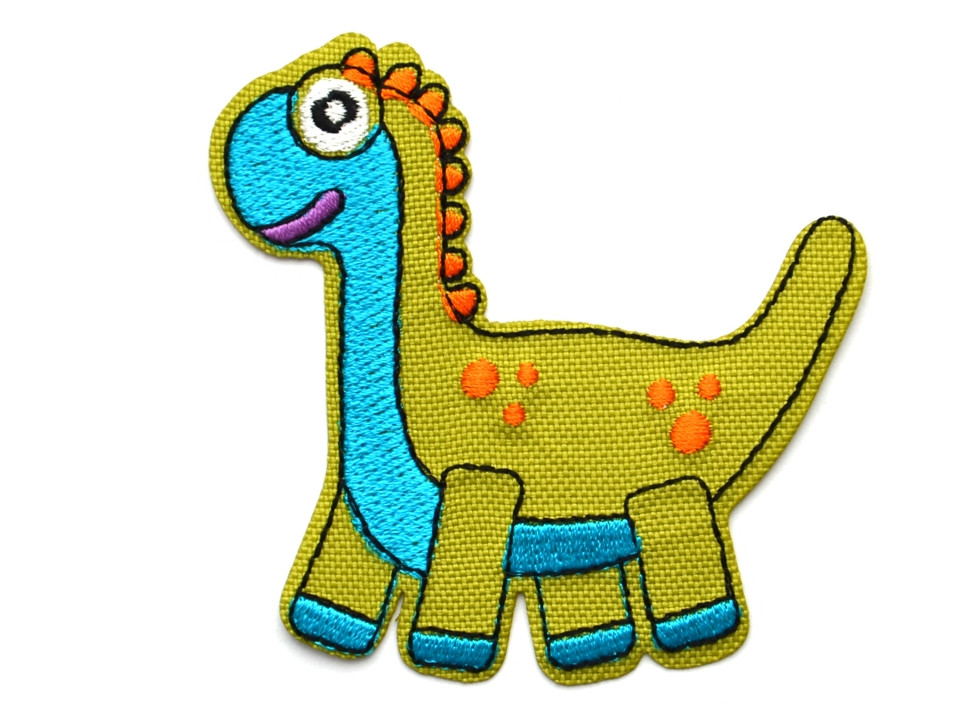Nažehlovačka dinosaurus 8 x 8 cm, barva Khaki sv.