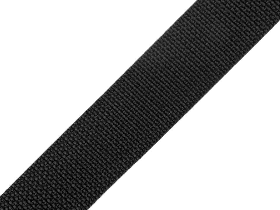 Popruh polypropylénový šíře 25 mm černý POL, barva Černá