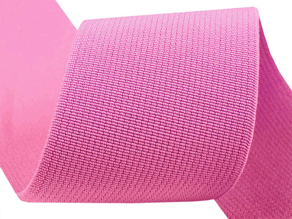 Pruženka hladká šíře 50 mm tkaná barevná, barva 1434 Sachet Pink