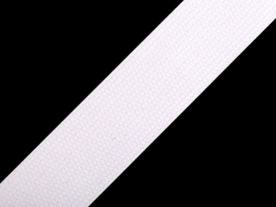 Bavlněný popruh šíře 30 mm, barva 1101 bílá