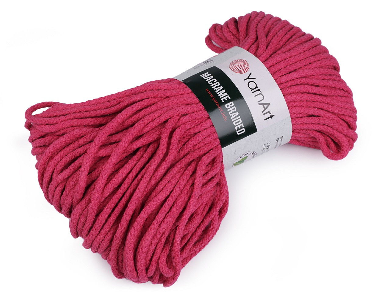 Pletací příze Macrame Braided 250 g, barva 4 (771) růžová malinová