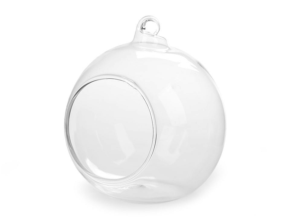 Skleněná koule Ø8 cm aerárium, barva 3 transparent