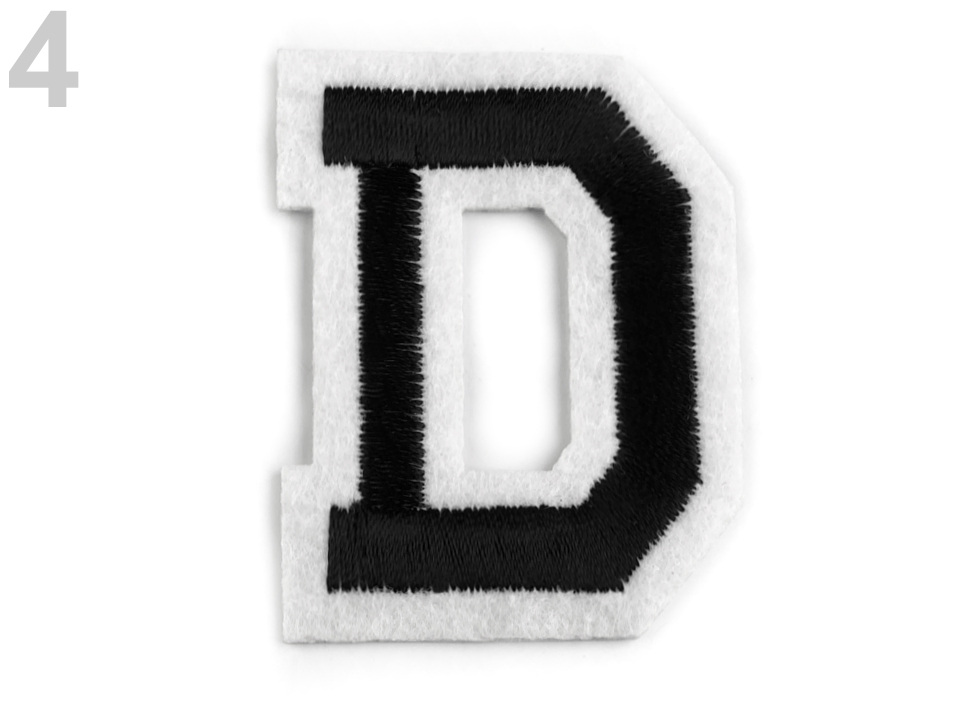 Nažehlovačka písmena, barva 4 "D" černá