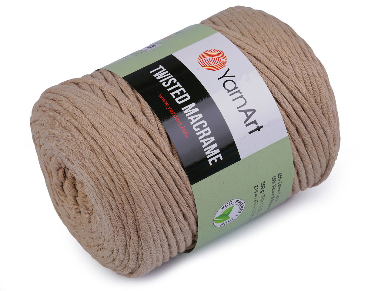 Pletací příze Twisted Macrame 500 g, barva 11 (753/254) béžová