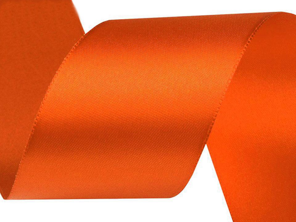 Atlasová stuha oboulící šíře 50 mm, barva 080 248 oranžová