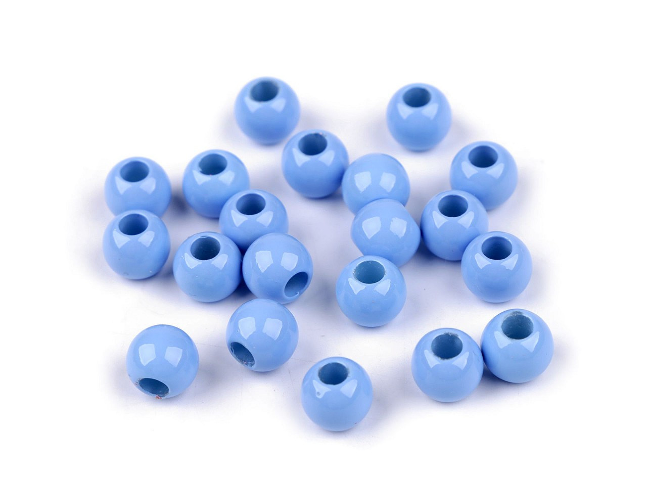 Plastové korálky Ø10 mm, barva 4 modrá světlá